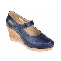 Marimea 40 Pantofi dama cu platforma din piele naturala, foarte comozi - P9154BLM